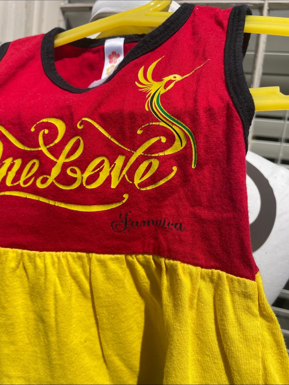 🇯🇲❤️💛💚 One Love Rasta Baby Girl DressRed Yellow Green Reggae Dress Size 12M - Picture 5 of 10